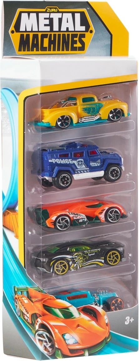 Set vetura lodër ZURU Metal Machines, Series 2, 5 copë, Mix ngjyra