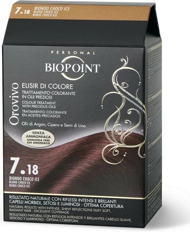 Ngjyrë për flokë Biopoint Orovivo 7.18 çokolladë , 100 ml