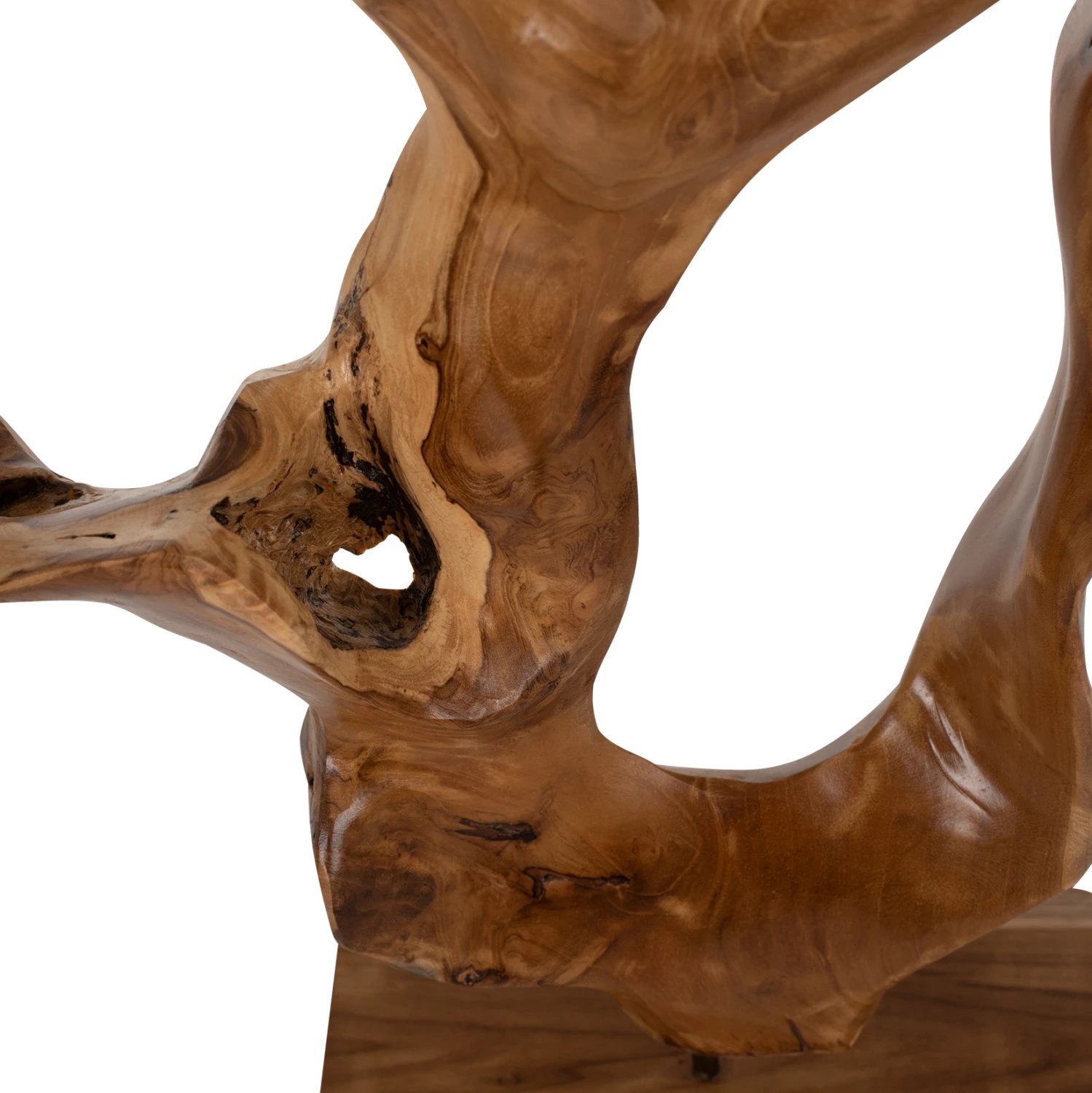 Dekor për tavolinë FH7713, dru tik i fortë, natyral, 26x16x70 cm Dekor për tavolinë FH7713, dru tik i fortë, natyral, 26x16x70 cm