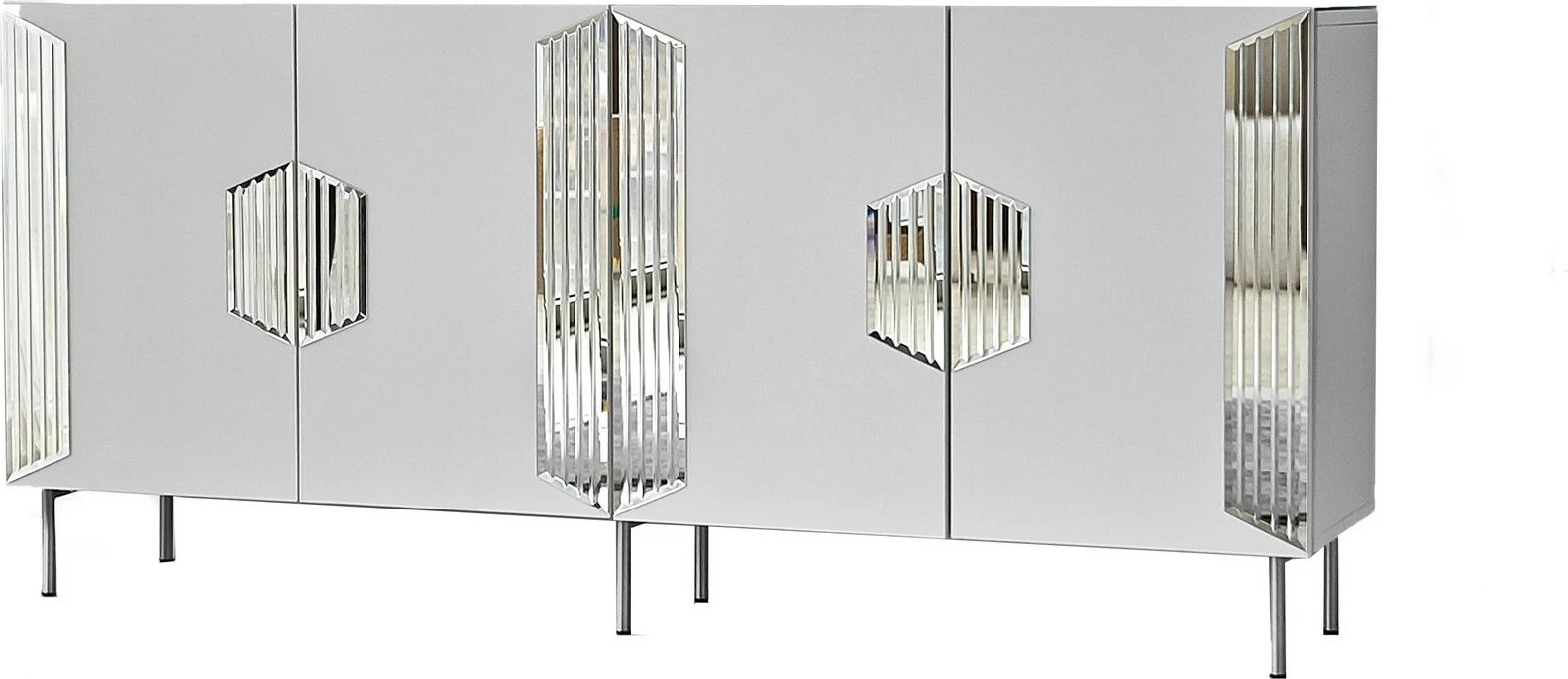 Konsolë Skye Decor, Dubai, e bardhë, argjend