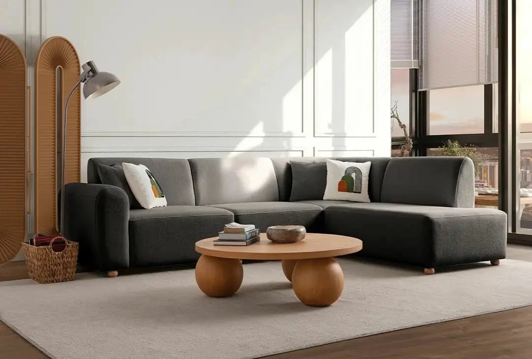 Këndollëse e madhe, ngjyrë antracit, S-Loft, këndi djathtas