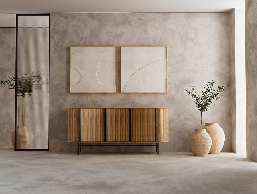 Bufe ORGANIC me 3 dyer, ngjyrë natyrale, 164x46x75