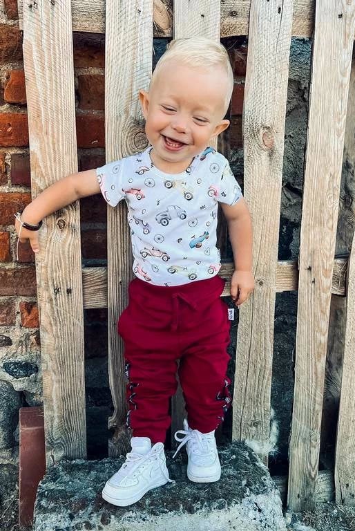 Pantallona treningu për bebe, Nicol Races, madhësia 62 (3-6m), burgundy