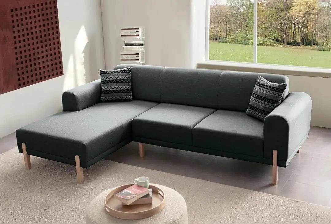 Kënd-sofë krevati Atelier del Sofa, mocha relax majtas, anthracite