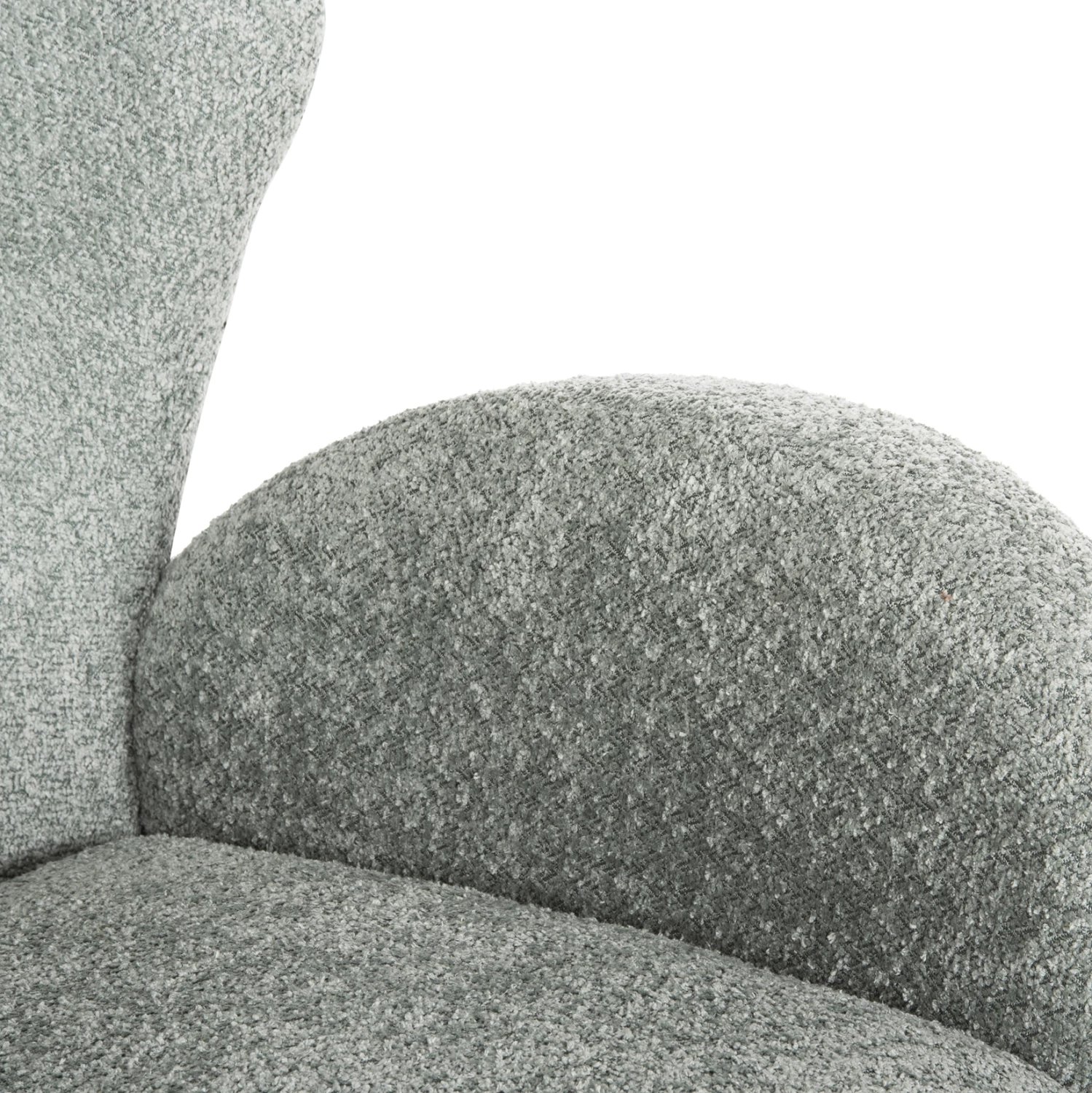 Fotelje KRYLY FH9593.05, ngjyrë jeshile bizele, pëlhurë boucle, këmbë druri të zeza, 83x87x89H cm