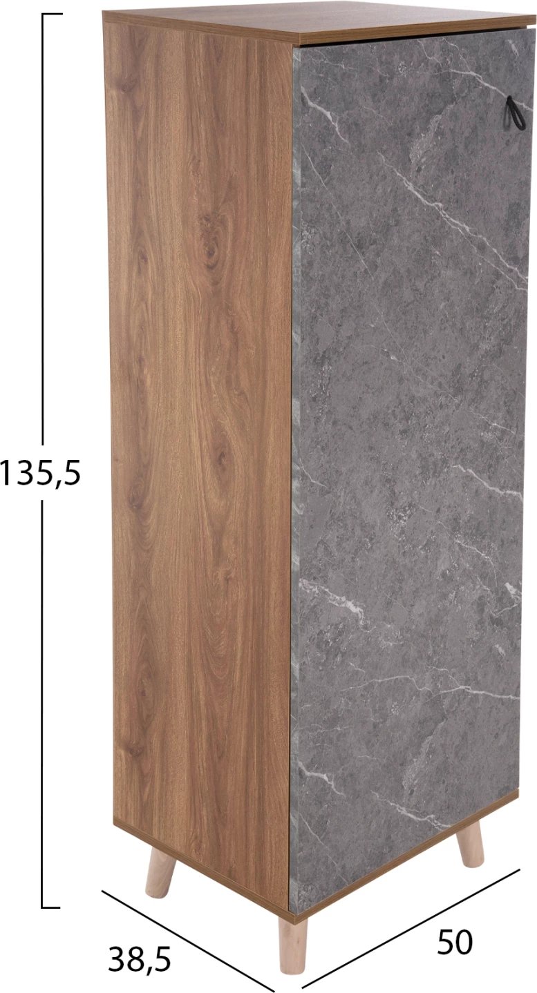 Dollap këpucësh ALVARO FH8954.12 melaminë me teksturë guri 50x38x135Hcm