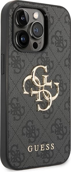 Mbështjellës Guess 4G Big Metal Logo për iPhone 15 Pro Max, Gri