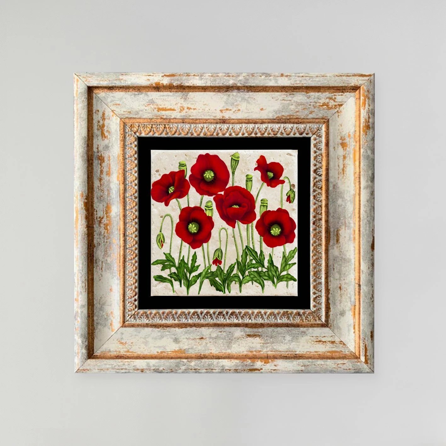 Pikturë dekorative me kornizë, shumëngjyrëshe, TC357225, 20x20cm