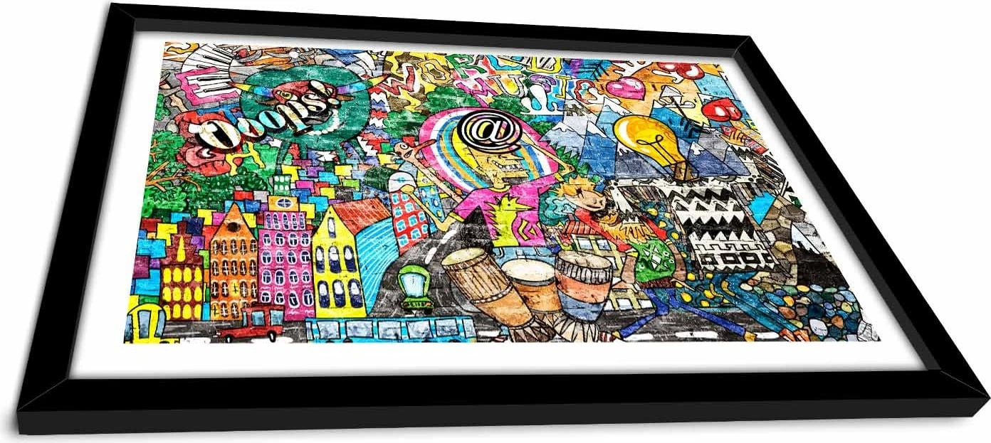 Pikturë dekorative me kornizë, MDF, shumëngjyrëshe, 3550POP-008, 38x53cm