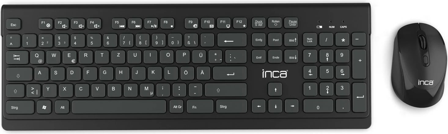 Set tastaturë dhe maus Inca IWS-519, USB-C/A, dizajn ergonomik, e zezë