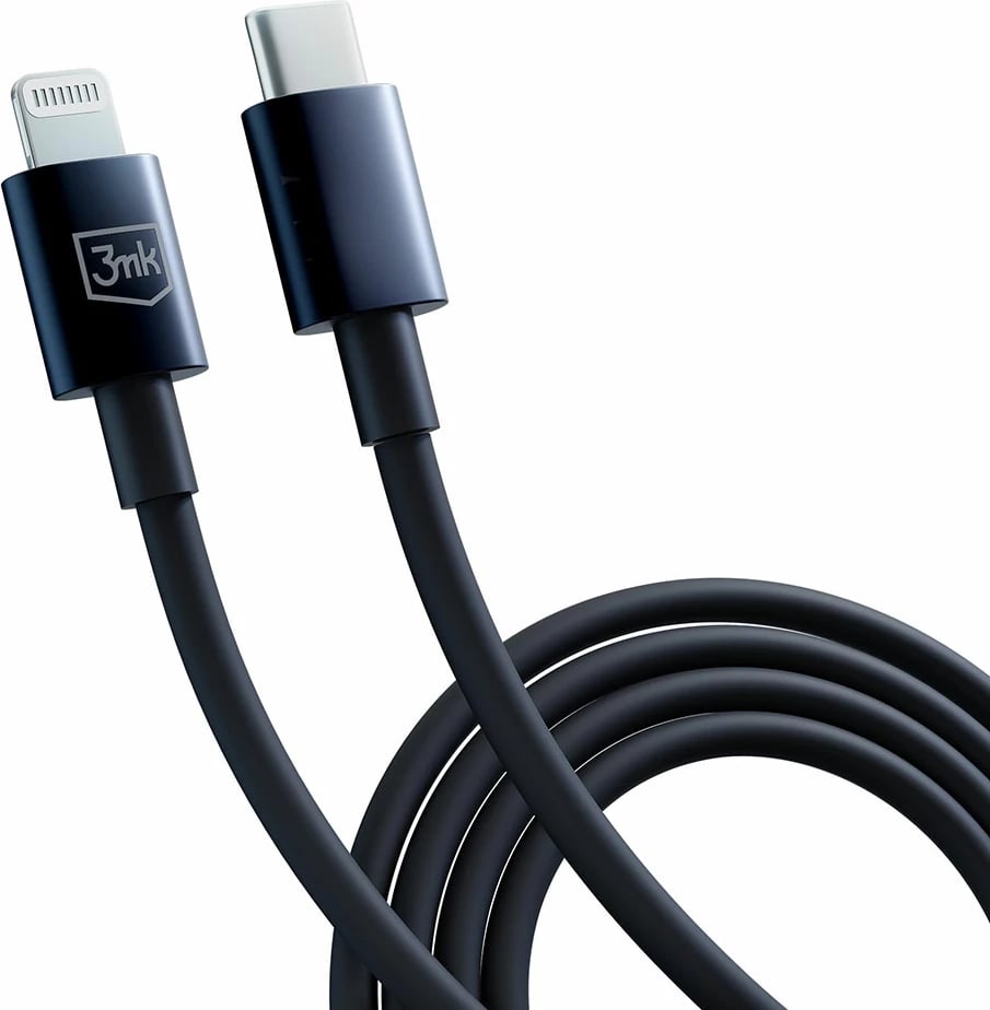 Kabllo USB-C në Lightning 3mk Hyper Cable, 1.2m, 20W, e zezë