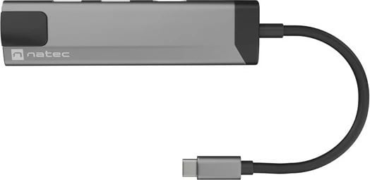 Docking station Natec Fowler Go NMP-1985, multiport USB-C, 2x USB 3.0, HDMI 4K, RJ45, Gri