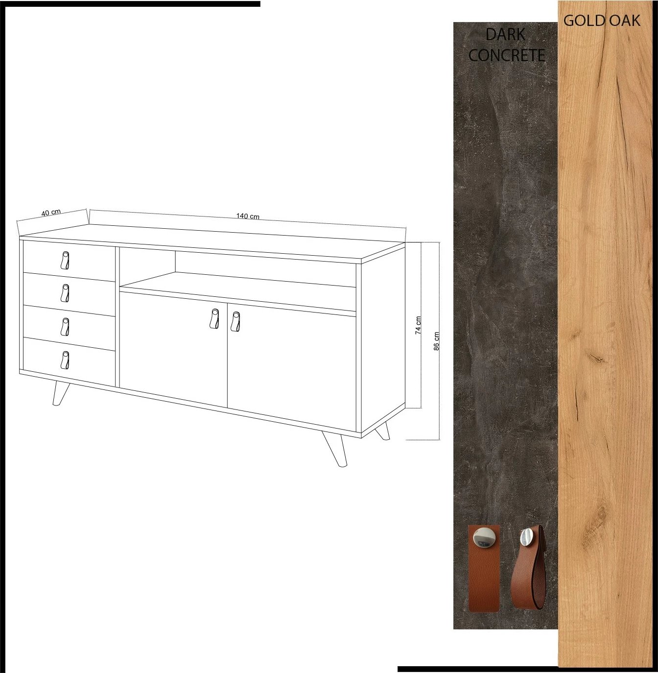 Konsol Hanah Home, Pagina, ngjyrë lis dhe gri e errët