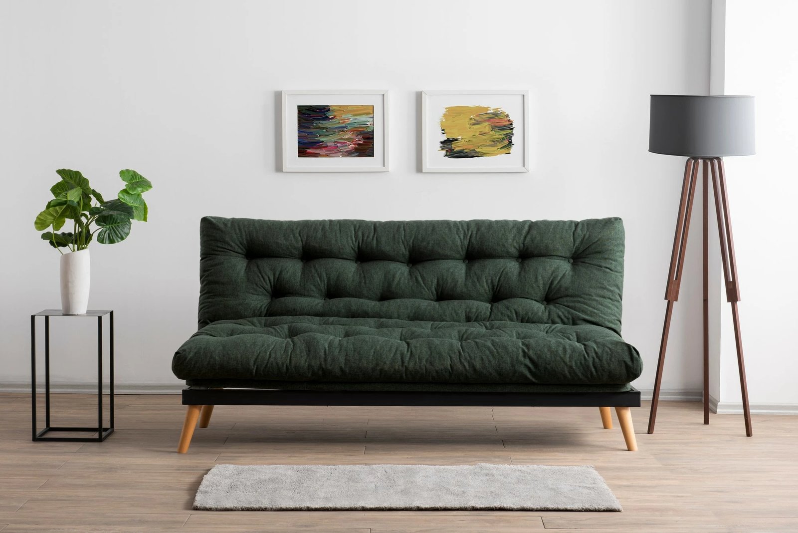 Divan-krevat treshe Atelier del Sofa, Saki, ngjyrë e gjelbër