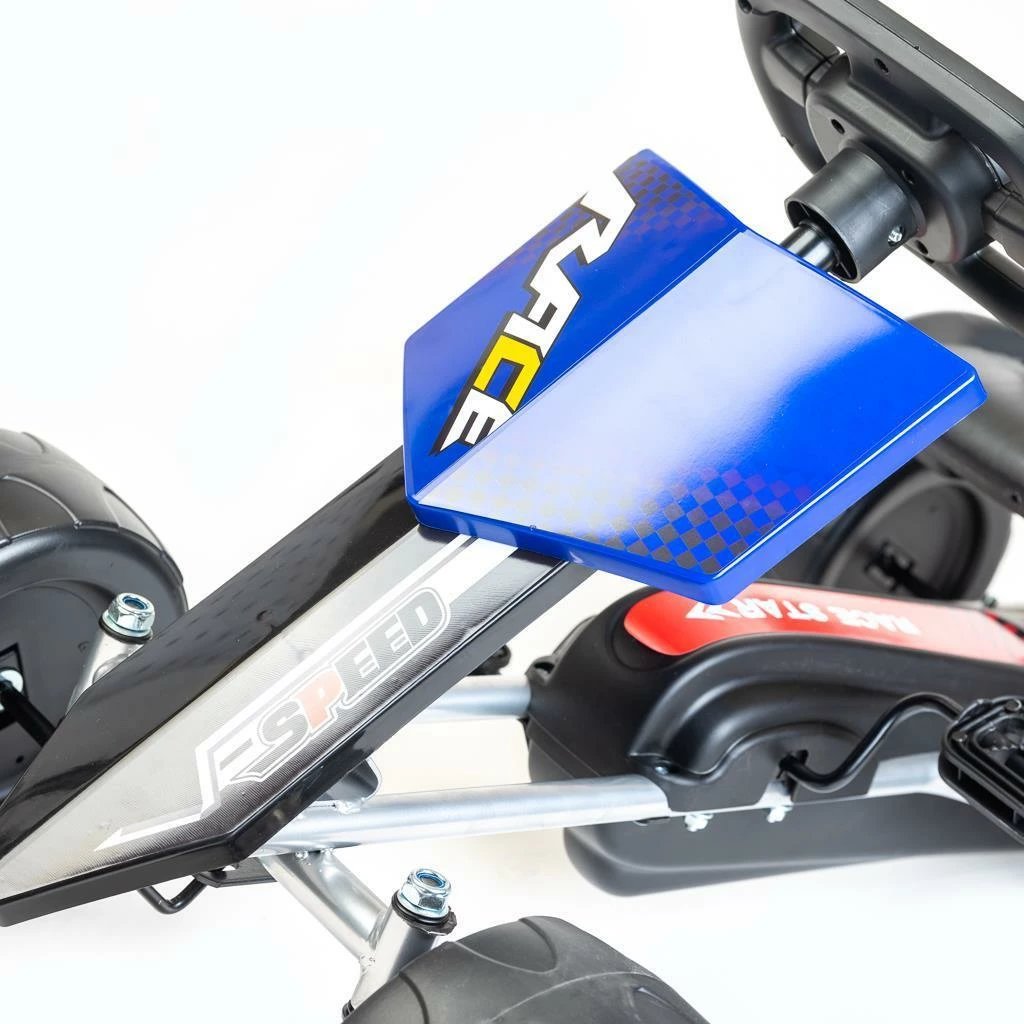 Gokart me pedale, Baby Mix Speedy, transmision me zinxhir përpara/mbrapa, rrota plastike 30 cm, ulëse e rregullueshme, moshë 3-8 vjet, ngjyrë blu