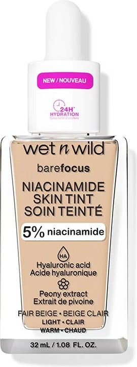 Fondatinë Wet N Wild Bare Focus Niacinamide Skin Tint 6089e unisex Fair Beige 32ml