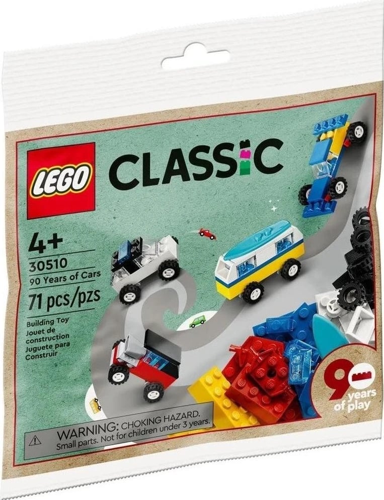 Seti i ndërtimit LEGO Classic, modeli 30510, 90 vjet makinash