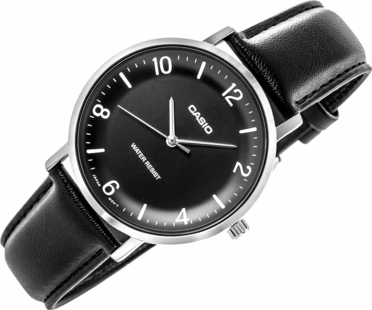 Orë dore për meshkuj Casio, e zezë