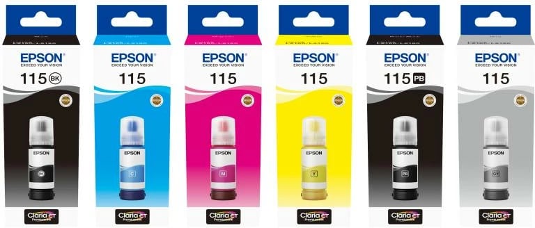 Shishe boje printeri, Epson 115 EcoTank C13T07C14A, pigment, 70 ml, e zezë