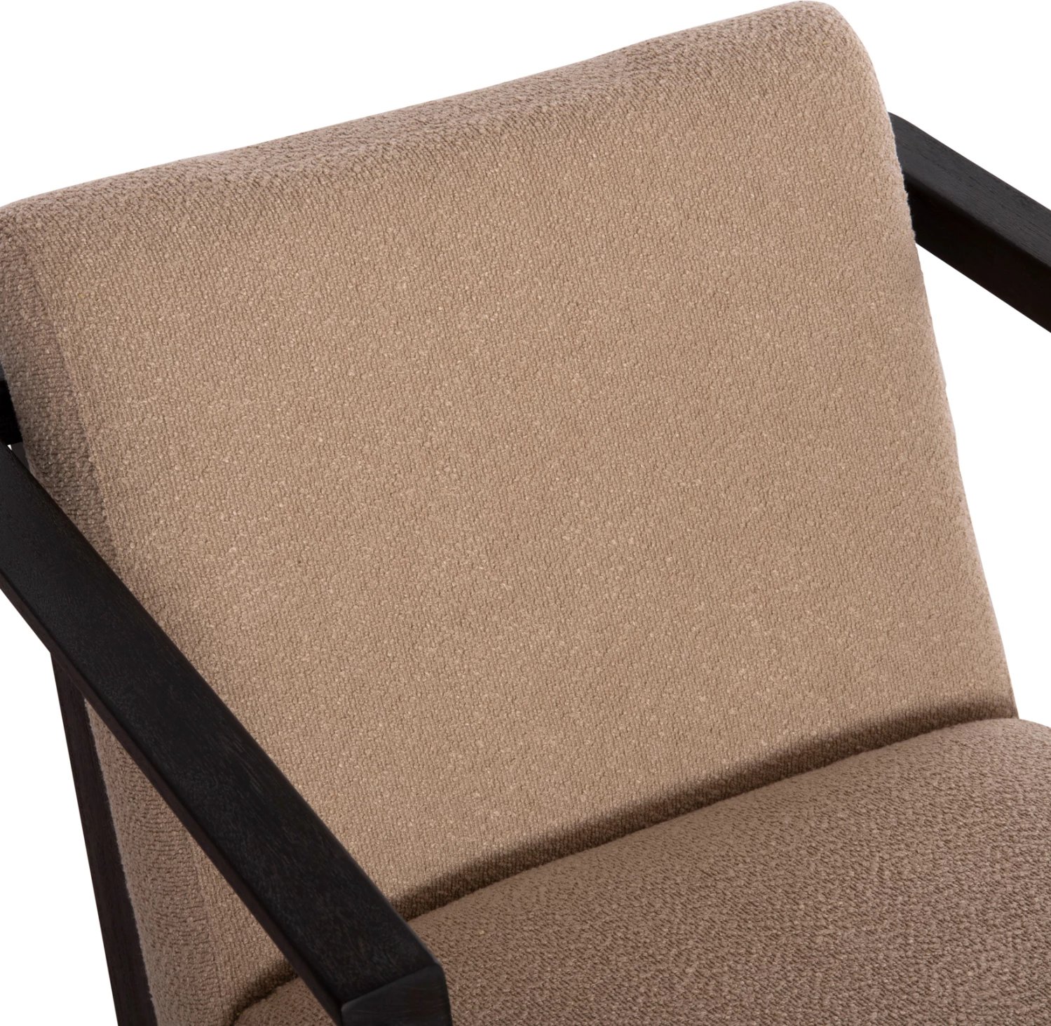 Fotelje Cynthia, dru mahogany i zi, jastëk krem, 65x75x60Hcm