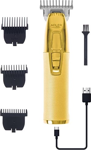 Trimer, Adler, AD 2836g, bateri 1400 mAh, karikim USB-C, teh qeramik 0.9 mm, ari, set me 4 krehra