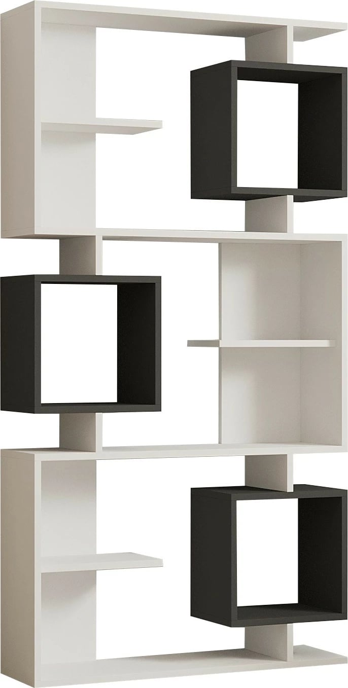 Raft librash Hanah Home, Icardi, bardhë-antracit