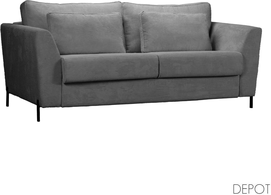 Divan-krevat COCOON, 3 vende, ngjyrë gri Lincoln 90, 208x94x92
