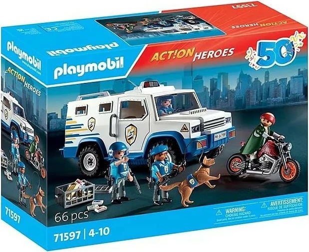 Set figurina Playmobil Action Heroes 71597 Money Transporter, plastikë, 84 pjesë
