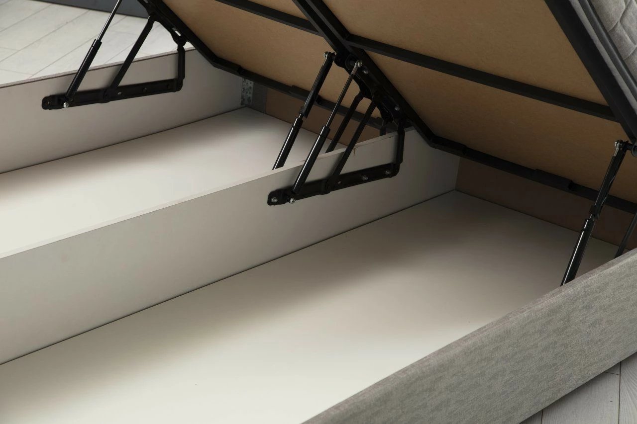 Baza dhe shtrati dopio me taban, ngjyrë gri e çelët, Skye Decor, 160x200cm