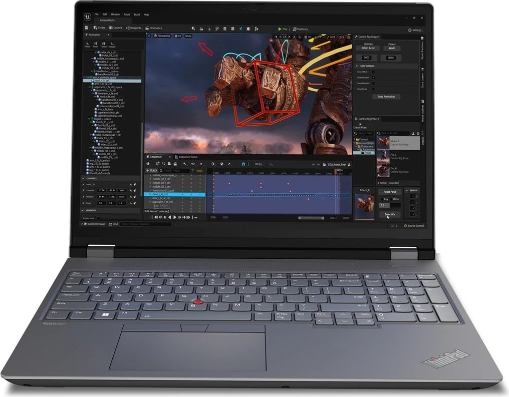 Laptop Lenovo ThinkPad P16 Gen 2, 16", Intel Core i7-14700HX, 64 GB RAM, 1 TB SSD, NVIDIA RTX 2000 Ada, Gri e zi