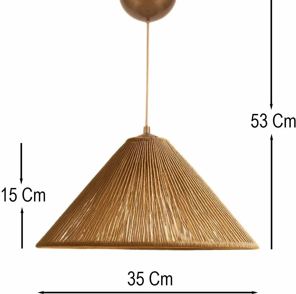 Llambë tavani Opviq, Hanai, trup plastik, kapak makrame, ngjyrë bezhë