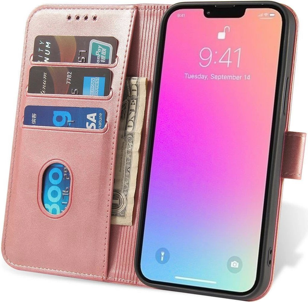 Mbështjellës magnetik Hurtel për Xiaomi Redmi Note 12 5G / Poco X5 5G, flip, portofol, rozë