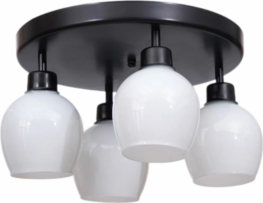 Llambë tavani Opviq, metal e xham, e bardhë dhe e zezë, 9019-4