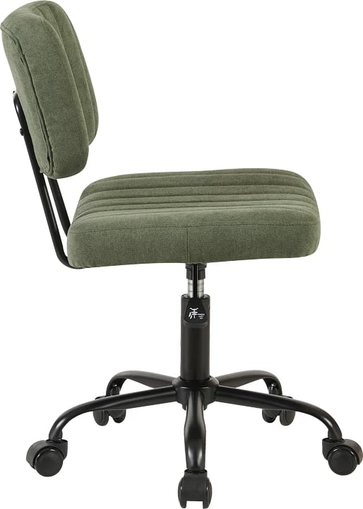 Karrige zyre Warra, material stof, ngjyrë ulliri, 50x52x76-86cm