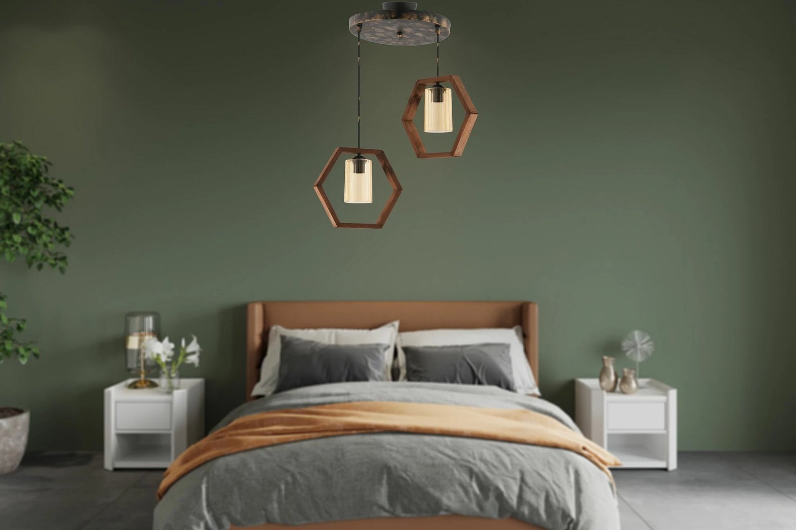 Llambë tavani Opviq, Hexagon Double Dark G Glass