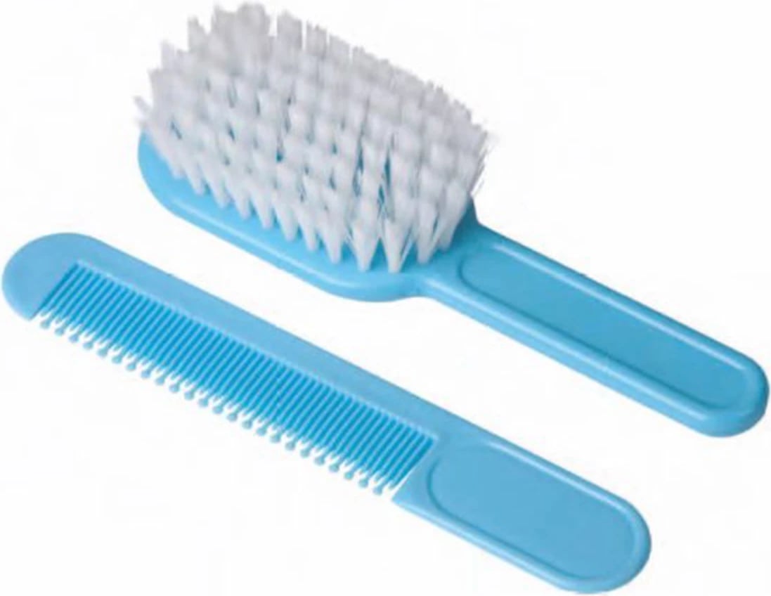 Set furçë dhe krehër për bebe Eurostil Bebe Cepillo Suave, kaltër, 1 copë
