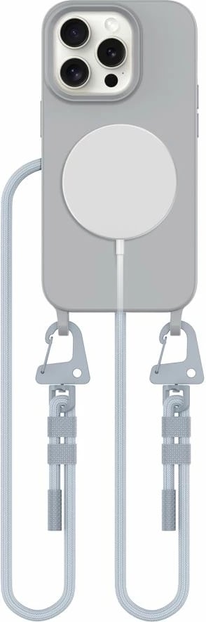 Mbështjellës Tech-Protect Magnecklace për iPhone 14 Pro, MagSafe, Gri me litar