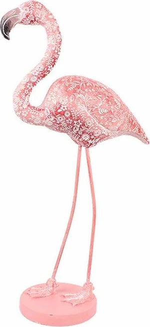 Dekor flamingo, ngjyrë rozë, polirezine, 24x12x46cm