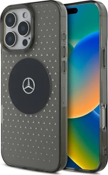 Mbështjellës Mercedes Star Pattern për iPhone 16 Pro, Zi