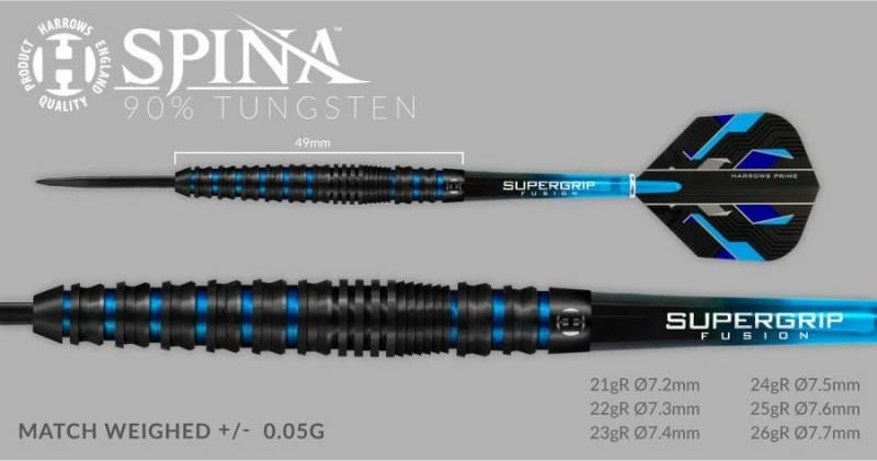 Shigjeta për Dart Harrows Spina e Zezë 90% Steeltip