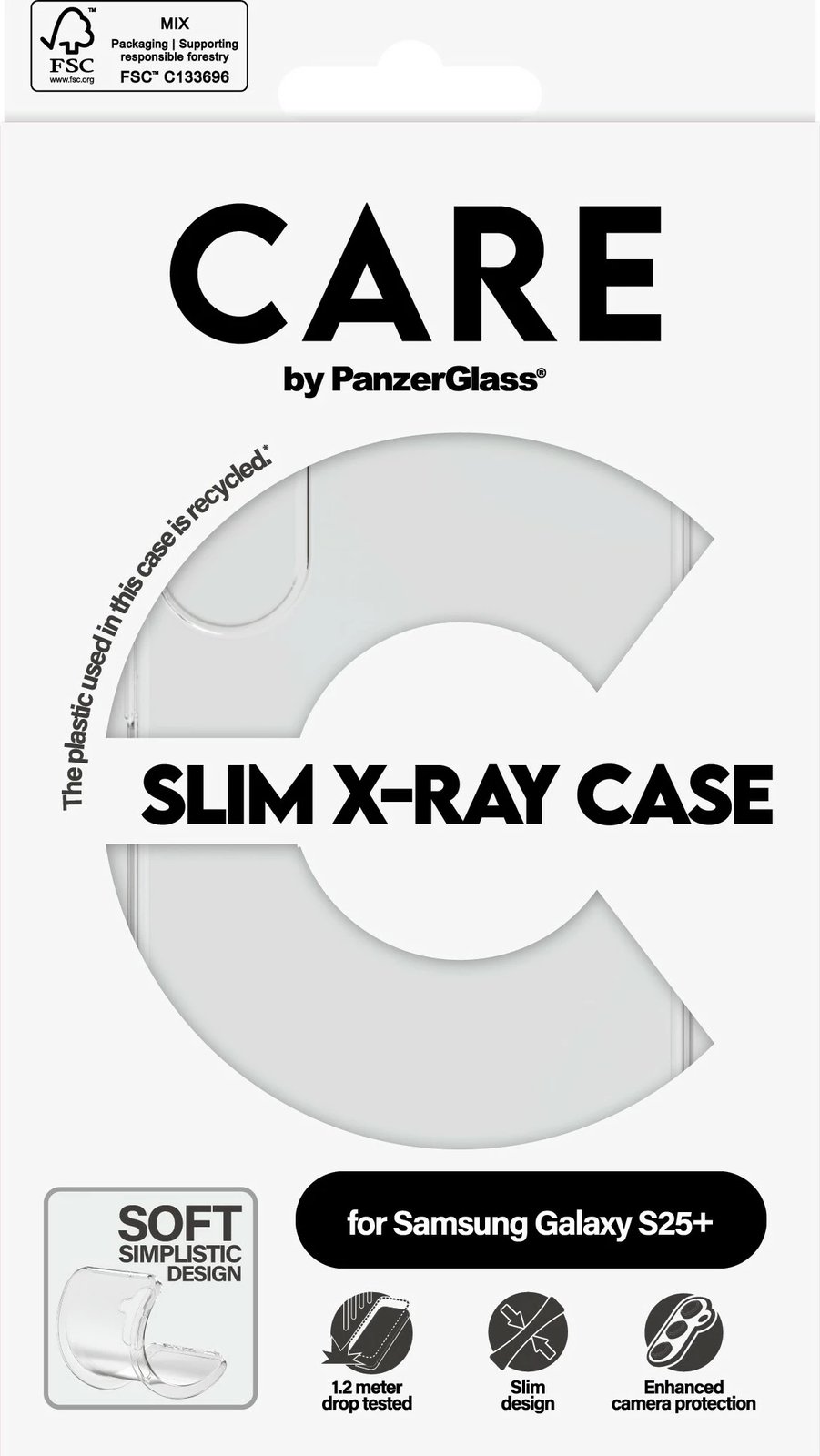 Mbështjellës PanzerGlass CARE Clear X-Ray Soft Basic për Samsung Galaxy S25 Plus transparent