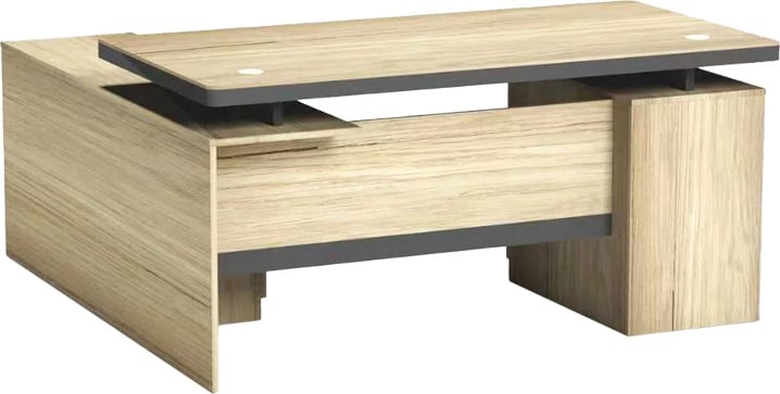 Tavolinë profesionale Lotus me kënd të djathtë, ngjyrë natyrale-antracit, 200x160x76cm