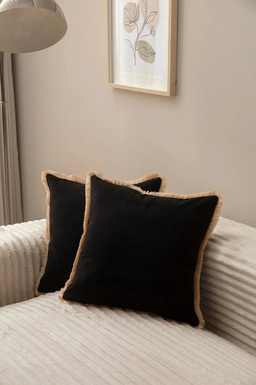 Set mbulesash për jastëk (2 copë), Evila Originals, me thekë, e zezë v1