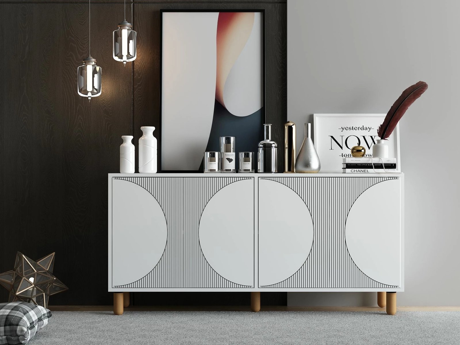 Konsolë Skye Decor, Arventa, e bardhë