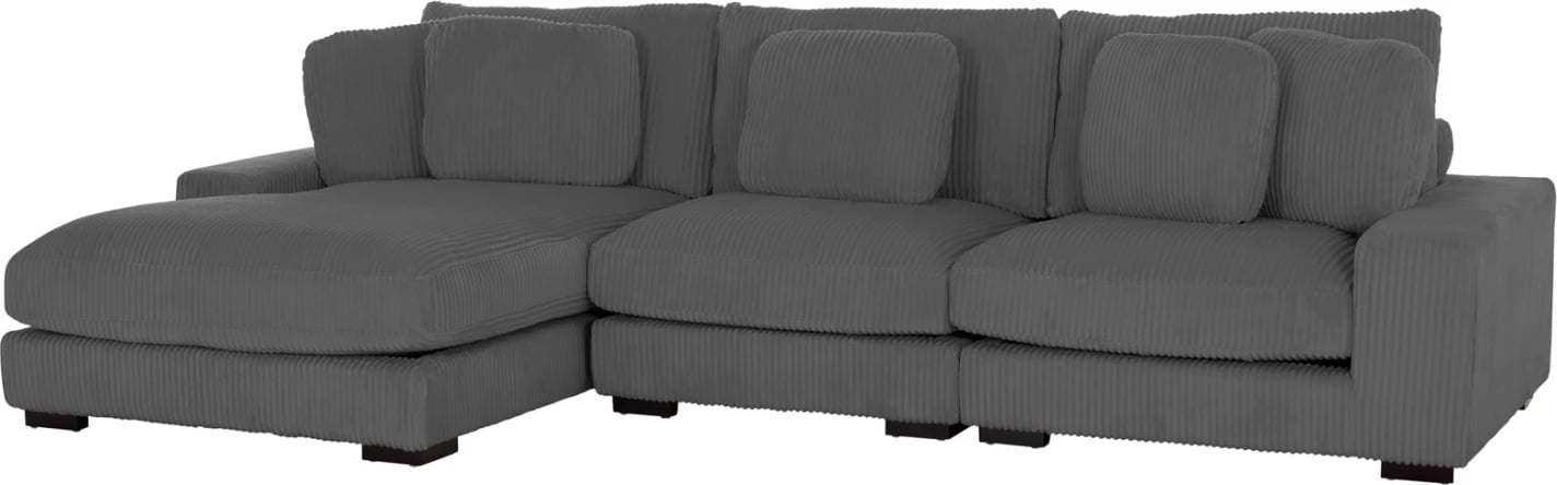 Këndare e madhe majtas Cranfield, material kordele, ngjyrë gri, FH3287.01L, 313x169x80cm