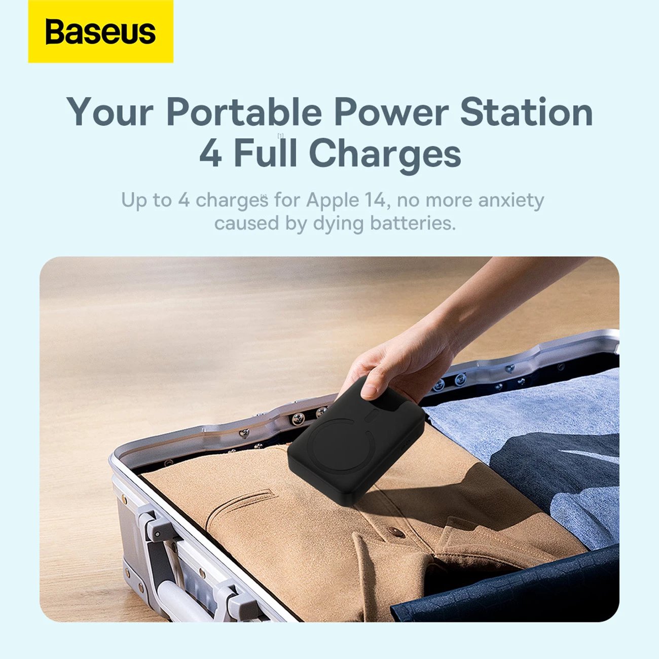 Powerbank Baseus Magnetic Mini 20000 mAh 20W me kabllo USB-C/USB-C, e zezë