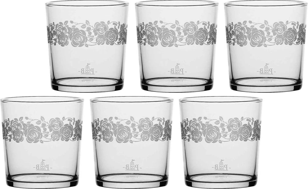 Set gotash LA PORCELLANA BIANCA Babila roses, Transparent, 350 ml