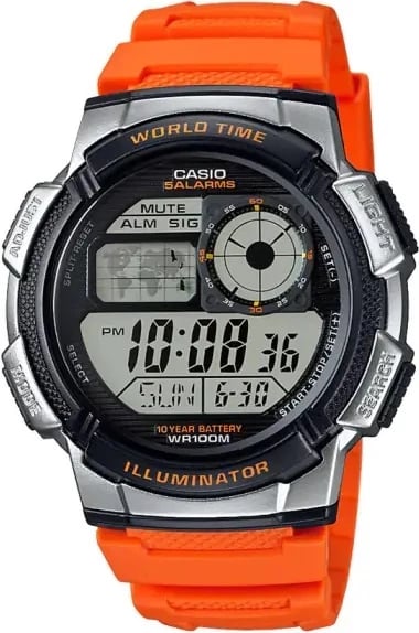 Orë dore CASIO SPORT DIVER për meshkuj, portokalli