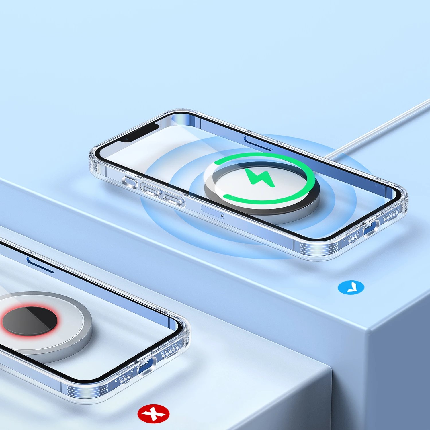 Set unaza magnetike metalike për celular Joyroom JR-Mag-M3, 2 copë, rozë
