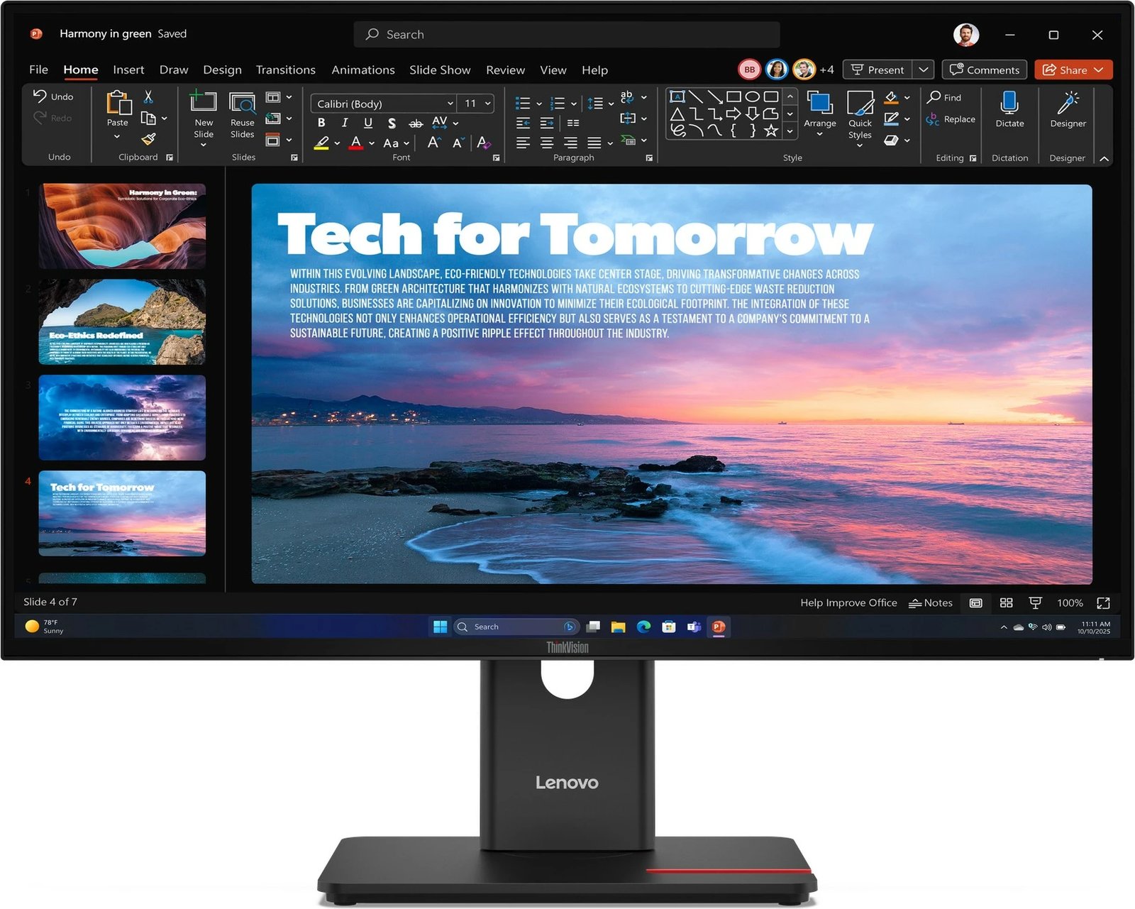 Monitor Lenovo ThinkVision T27QD-40 27 inç, 2K QHD, HDMI/DP/USB-C, i zi